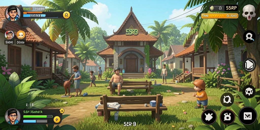 Tampilan gameplay <strong>55RP</strong> yang ceria dan menantang bagi pemain.