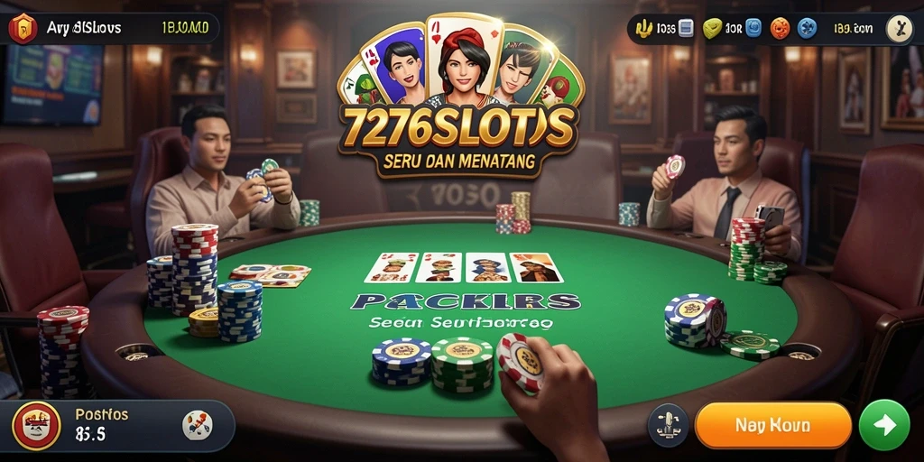 Tampilan gameplay yang menegangkan dalam permainan Poker 7276SLOTS.