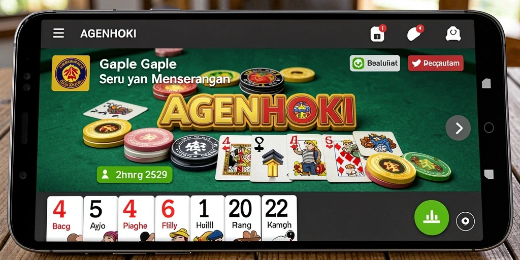 Tampilan gameplay seru dari AGENHOKI yang penuh strategi Gaple.