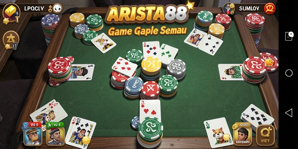 Tampilan gameplay seru dari ARISTA88 dalam permainan Gaple.