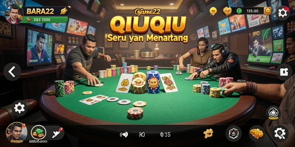 Tampilan gameplay QiuQiu yang menarik di BARA22.