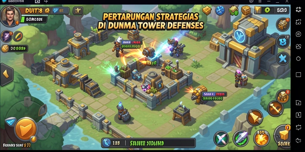 Gambar menunjukkan aksi menara mempertahankan area dari serangan musuh.
