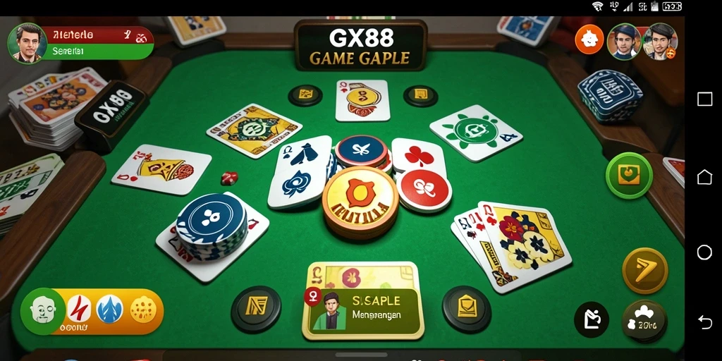 Tampilan menarik dari gameplay Gaple di GX88.