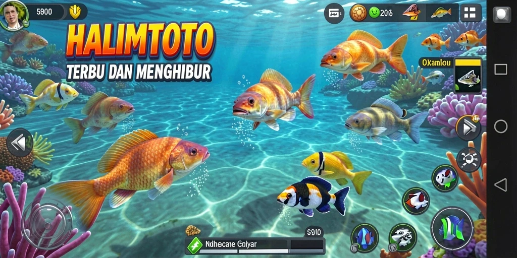 Gameplay menembak ikan yang seru dan menarik di HALIMTOTO.