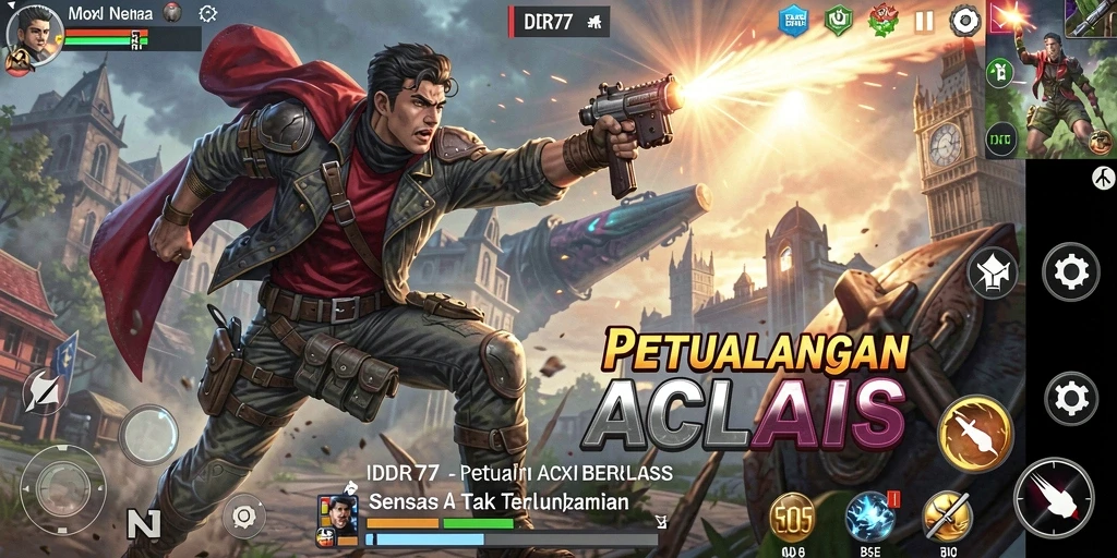 Screenshot menunjukkan gameplay mendebarkan dari IDR77.