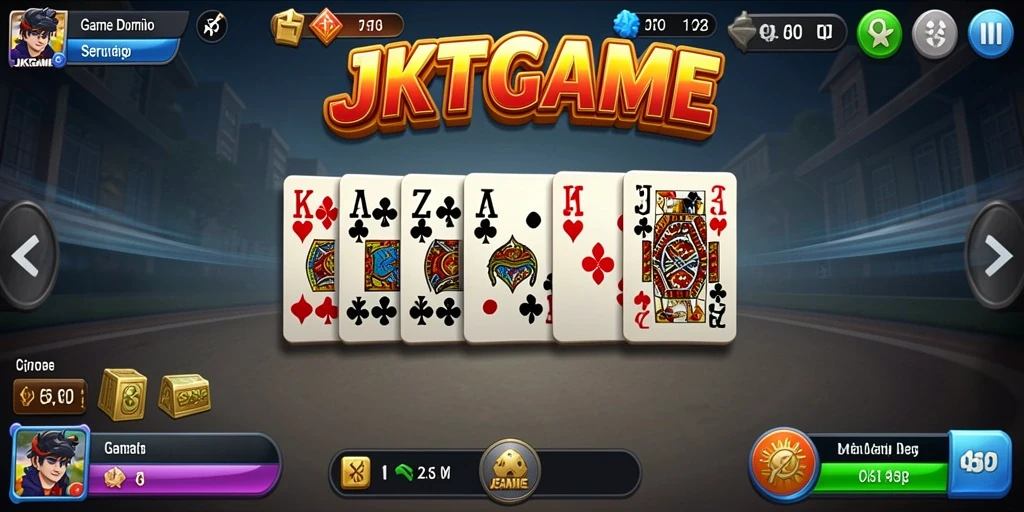Tampilan gameplay seru dari JKTGAME dengan berbagai mode permainan Domino.