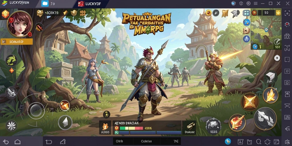 Screenshot LUCKYDF menampilkan suasana petualangan epik dalam dunia MMORPG.