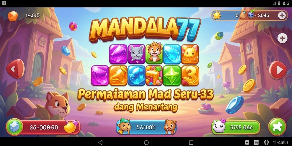 Gameplay seru MANDALA77 dengan elemen Match-3 yang menarik.