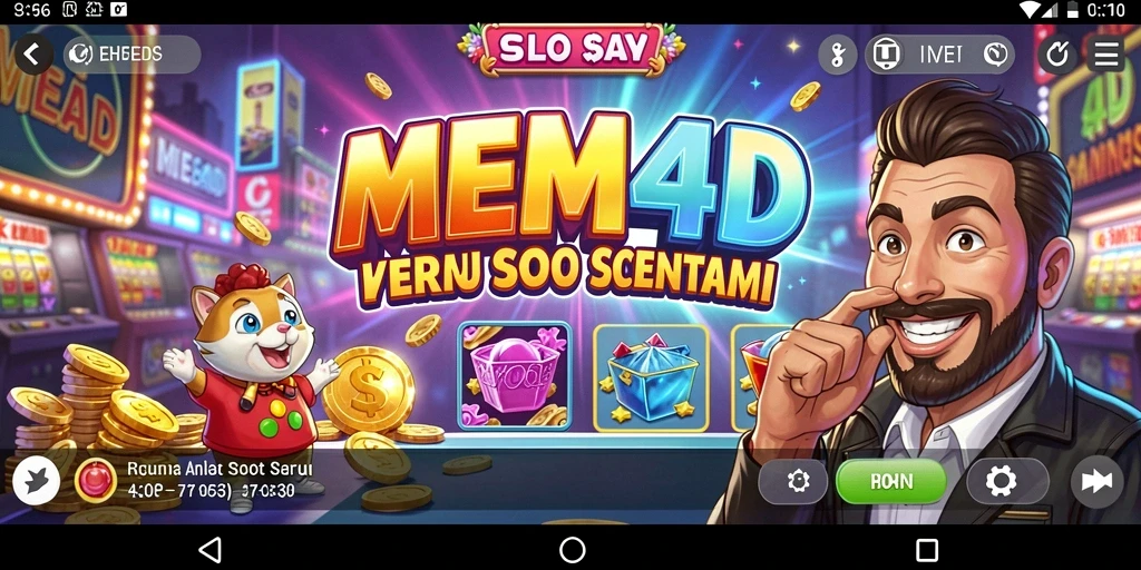 Screenshot gameplay MEME4D menampilkan putaran seru dan fitur menarik.