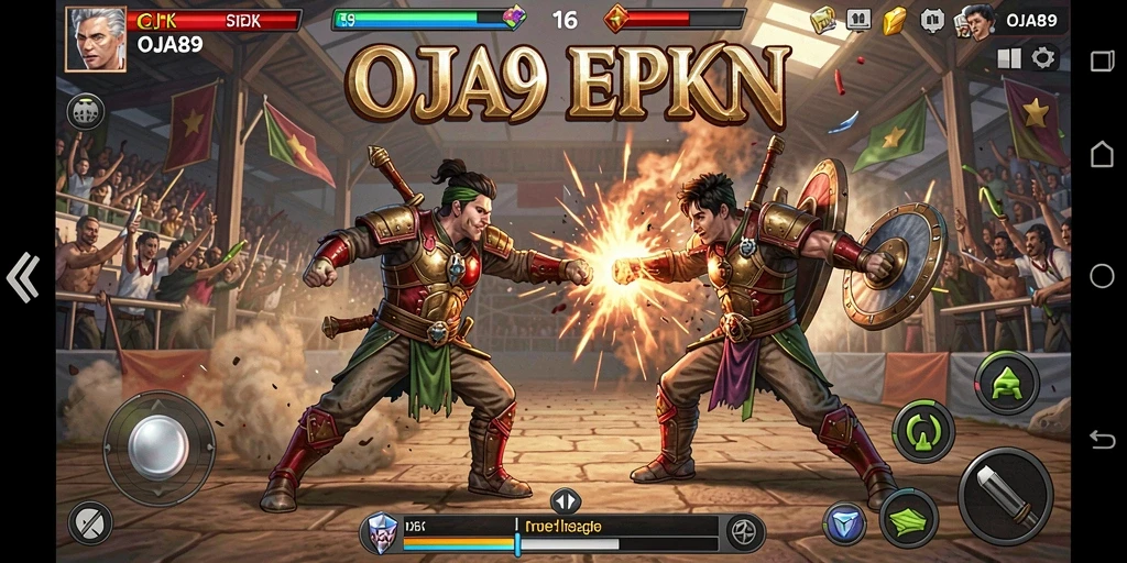 Tangkapan layar OJA89 menampilkan pertarungan mendebarkan di arena.