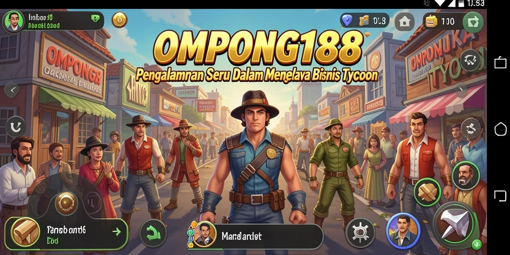 Gameplay menarik OMPONG188 dengan manajemen bisnis yang seru.