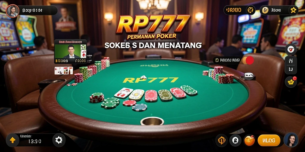 Screenshot utama RP777 menampilkan gameplay poker yang menarik.