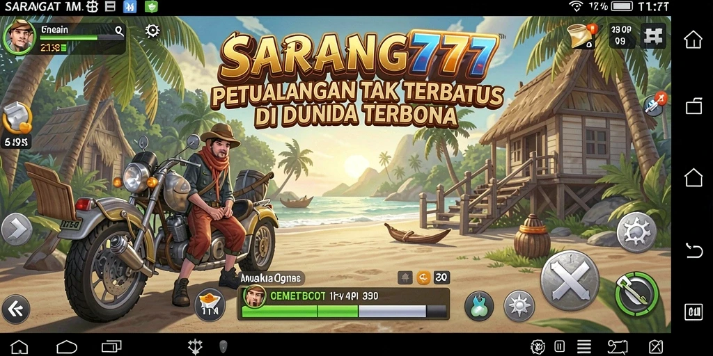 Screenshot gameplay SARANG777 menunjukkan eksplorasi dunia terbuka yang menakjubkan.