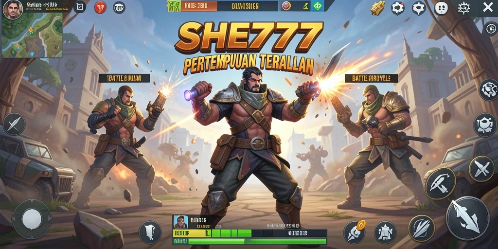 Tampilan gameplay seru dalam mode Battle Royale SHE777.